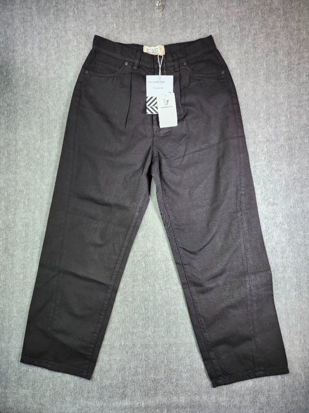 Sandrine Rose High Rise Wide Leg Relaxed Fit Black Jeans Women 28 NWT